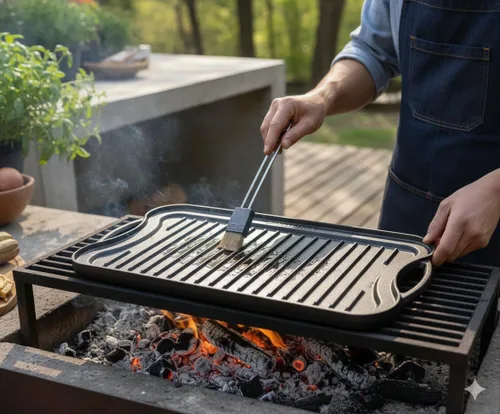 Vista 6 de KANKA Parrilla de hierro fundido – Plancha reversible extragrande de doble cara para estufa de gas, placa de parrilla para barbacoa, sartén superior