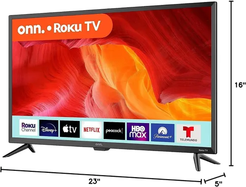Vista 2 de ONN Smart TV HD LED de 24 pulgadas con resolución de 720p, frecuencia de actualización de 60 Hz, pantalla DLED, transmisión inalámbrica 100012590