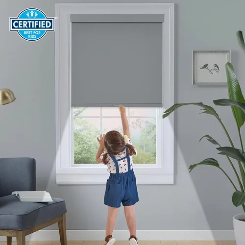 Vista 27 de Persilux Persianas enrollables opacas inalámbricas para ventanas, parada libre con cenefa, persianas de tela con aislamiento térmico, protección UV