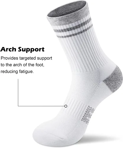 Vista 2 de Gonii Crew Socks Women Hiking Running Athletic Cushioned Compression Socks 5-6 Pairs