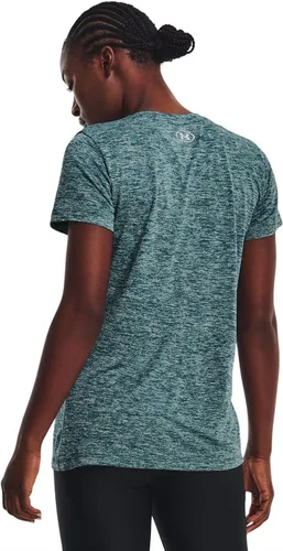 Vista 3 de Under Armour - Camiseta Tech Twist Lc Crestv para mujer, Turmalina Verde AzuladoÓpalo VerdeBlanco (716)