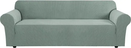 Vista 15 de H.VERSAILTEX Funda elástica para sofá, fundas suaves para muebles de 3 cojines, con tela jacquard gruesa a cuadros con parte inferior elástica, sofá