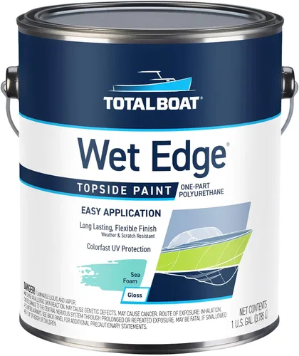 Vista 35 de TotalBoat Wet Edge Topside - Pintura marina con recubrimiento de poliuretano premium para barcos, vehículos recreativos, molduras exteriores, fibra