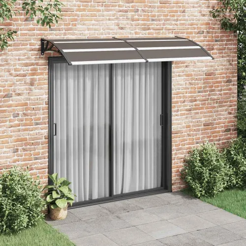 Vista 2 de vidaXL Toldo para puerta negro 94.5"x39.4" PC