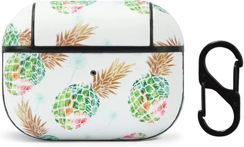 Vista 2 de Funda para Airpods Pro, bonita funda de piel con diseño de piña