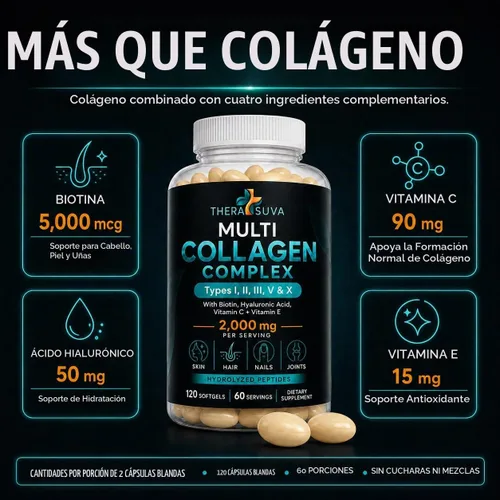 Vista 4 de Péptidos de colágeno múltiple, mujeres y hombres, fáciles de tragar