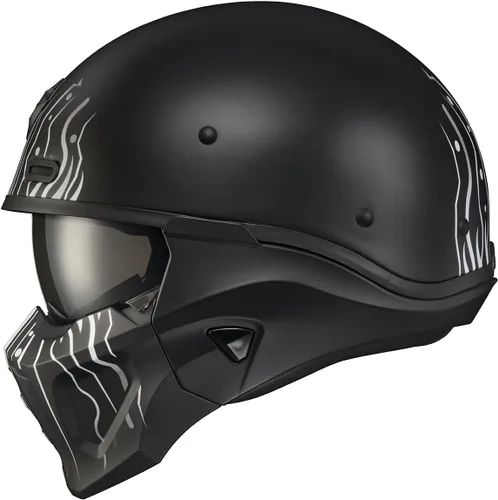 Vista 6 de ScorpionEXO Covert X Casco de Motocicleta de Cara Abierta Media Carcasa 3/4 Modo Listo para Comunicación Bolsillos para Altavoces DOT
