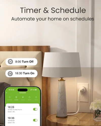Vista 6 de GHome Smart Enchufe inteligente WiFi 5G 15A compatible con Alexa y Google Home, temporizador de salida, temporizador de salida WiFi para el hogar