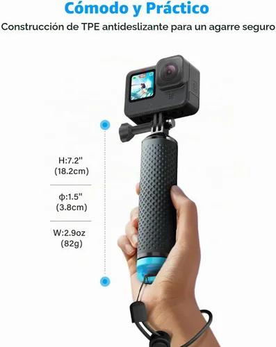 Vista 3 de Floating Hand Grip Waterproof Stick Handle Accessories for GoPro Azul