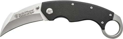 Vista 5 de Smith & Wesson Extreme Ops Folding Karambit with 3" 7Cr Steel Blade, Finger Hole, Pocket Clip, for Tactical, Outdoors, and EDC