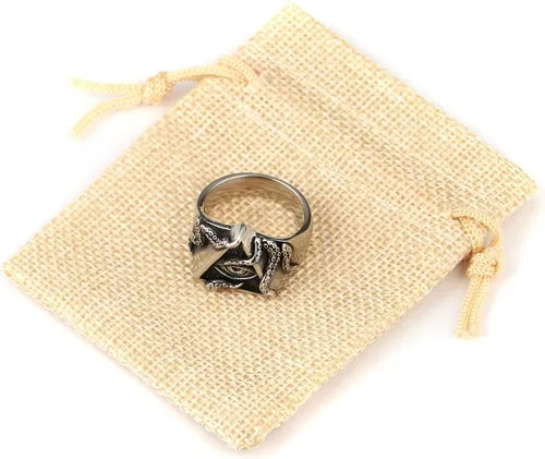 Vista 6 de HZMAN Anillo de ojo de la Providencia, estilo vintage, triangular, estilo tentáculo, para hombre, punk de acero inoxidable, resistente, para todo lo