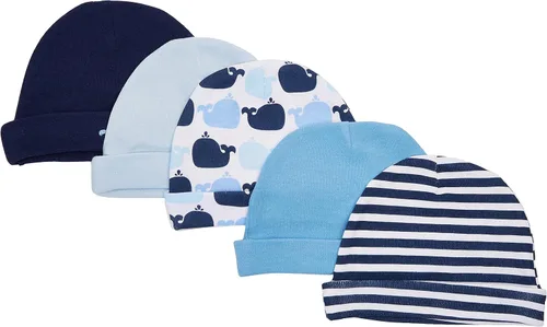 Vista 2 de Luvable Friends Baby Girls' Cotton Caps and Scratch Mittens