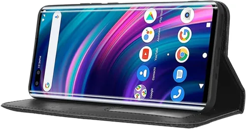 Vista 4 de Funda para BLU Bold N2, funda de piel sintética para BLU Bold N2, funda para BLU Bold N2 5G N0050UU Funda de piel sintética negra Negro