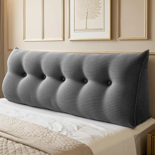 Vista 8 de WOWMAX - Almohada triangular para lectura; almohada grande para cabecera y respaldo; almohada en forma de cuña para soporte y posicionamiento