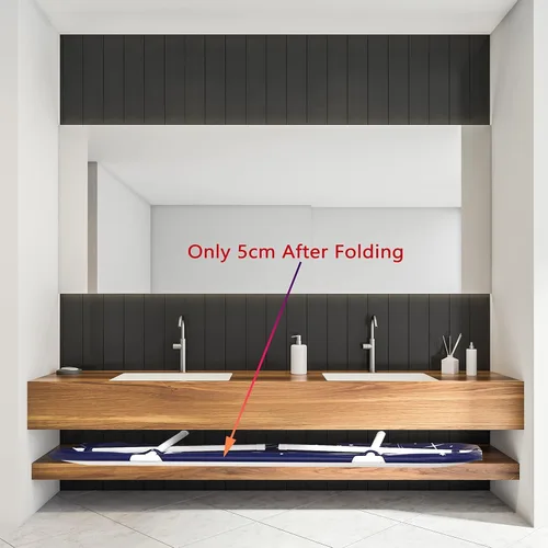 Vista 5 de Bañera plegable portátil extra grande de 53 pulgadas con marco de metal para adultos, bañera familiar con cubierta para baño pequeño, bañera gruesa