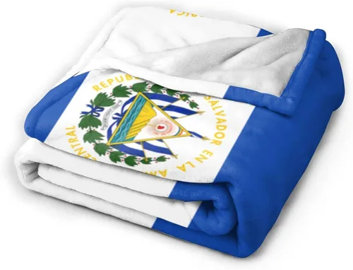 Vista 9 de Manta de franela con diseño de bandera de El Salvador, suave y afelpada, acogedora manta de franela para sofá, cálida y decorativa