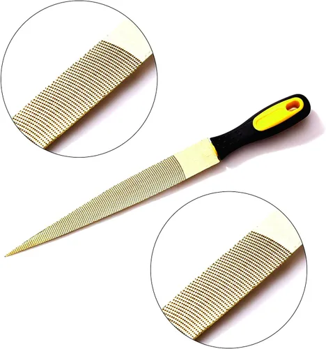 Vista 6 de Golden - Juego de limas de madera de 6/8/10 pulgadas (paquete de 3) Dientes de doble corte de la marca Golden para dar forma a metal suave