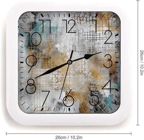 Vista 38 de 10" Square Modern Wall Clock,Different Heart Patterns Print Kitchen Clocks Wall Battery Operated,Silent Non Ticking Unique Funny Cute Wall Clock for