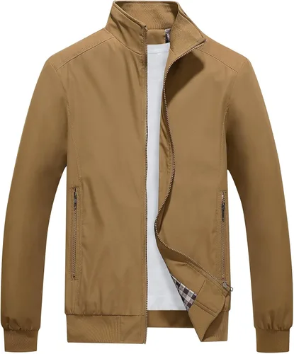 Vista 9 de Lamgool Chaquetas ligeras para hombre, cortavientos, casuales, para primavera, otoño, abrigo activo para exteriores