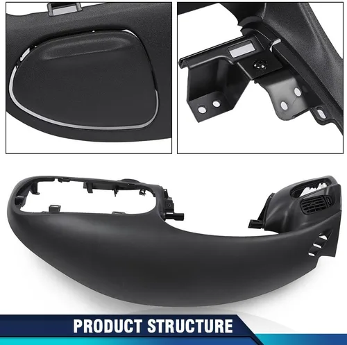 Vista 2 de PIT66 Bisel de Almohadilla de Tablero Negro Compatible con Ford F150 1997-2003/ Compatible con Ford Expedition 1997-2003