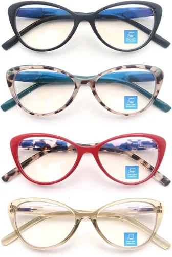 Vista 2 de MODFANS Lentes de lectura con luz azul para mujer 0.0, bisagras de resorte, antirreflejos, fatiga ocular UV, lentes de computadora para mujer