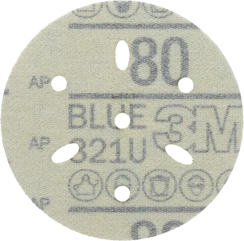 Vista 2 de 3M 3M-36142 Hookit disco abrasivo azul multi-agujero, 3" 80 Grado