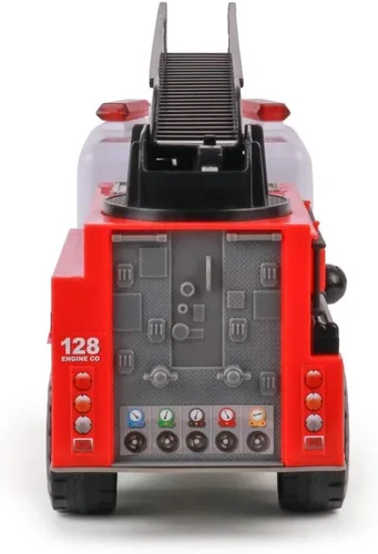 Vista 8 de Mighty Fleet Camión de escalera de bomberos motorizado Mighty con luces y sonidos, escalera motorizada, escalera extensible, diseño realista