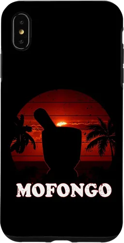 Vista 7 de Funda de regalo divertida para iPhone 15 con mofongo pilon palmeras puesta de sol