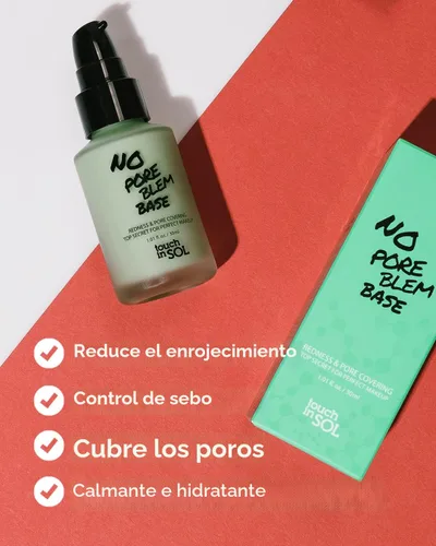 Vista 3 de TOUCH IN SOL Base de base correctora de enrojecimiento, 1.01 onzas líquidas, base de maquillaje de tono verde que minimiza los poros, neutraliza