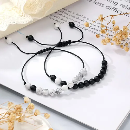 Vista 7 de UNGENT THEM - Pulseras Pinky Promise para parejas o mejores amigos juego de pulseras para relaciones a distancia bisutería de regalo para mujeres