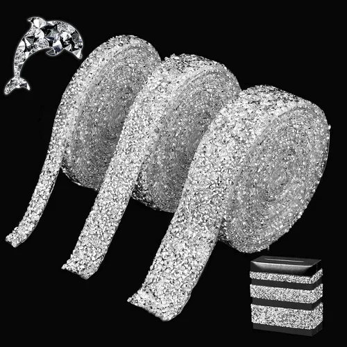 Vista 12 de Locacrystal Cinta de diamantes de imitación de resina con cristales brillantes, autoadhesiva, para planchar, para manualidades, automóviles Negro