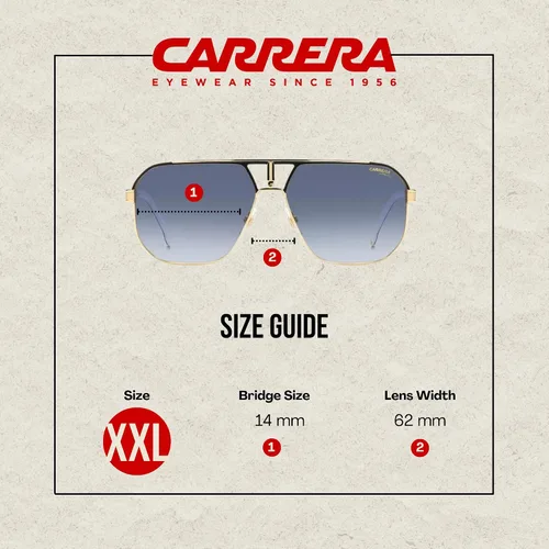 Vista 3 de Carrera CA1062/S Gafas de sol cuadradas para hombre Negro-oro/08 Dk azul sombreado