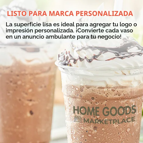 Vista 6 de Vasos de plástico transparente de 16 onzas con tapas anchas de cúpula – Paquete de 30 Vasos desechables para bebidas frías para batidos, café
