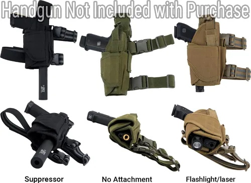 Vista 3 de Evike Airsoft - Matrix Tornado Universal Tactical Thigh/Drop Leg Holster (Color: Negro/Derecha)