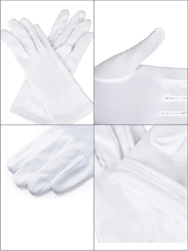 Vista 5 de Sumind 4 pares de guantes uniformes para adultos de spandex guantes de vestir guantes para policía formales esmoquin guardia desfile de disfraz