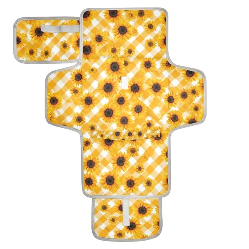Vista 27 de Cambiador de pañales portátil con estampado de vaca beige y negro, impermeable, plegable, tapete cambiador de pañales de viaje para bebés, regalos