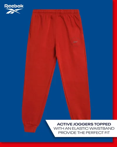Vista 6 de Reebok Pantalones deportivos para niños, paquete de 2 pantalones deportivos de forro polar de rendimiento con bolsillos para correr y entrenar