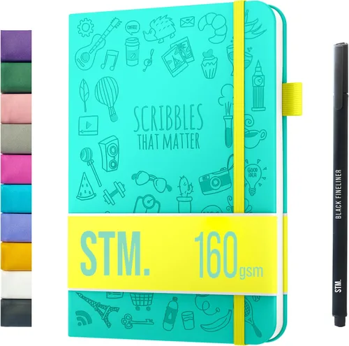 Vista 24 de Cuaderno de cuadrícula de puntos con viñetas Cuadernos diarios A5 para escritura personal, trabajo, mujeres papel grueso de 120gsm, tapa dura