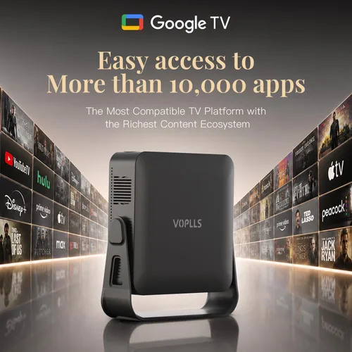 Vista 4 de Google TV oficial - Mini proyector inteligente VOPLLS 4K con WiFi