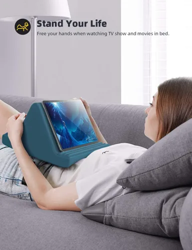 Vista 2 de Lamicall Soporte de Almohada para Tableta, Almohadilla Suave para el Regazo - Soporte Dock para Tableta para Cama con 6 Ángulos de Visualización