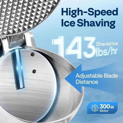Vista 3 de VIVOHOME Picadora de Hielo Eléctrica Trituradora Máquina para Hacer Conos de Nieve Rojo 64.86 kg/hora con Palillo de Hielo para Uso Doméstico