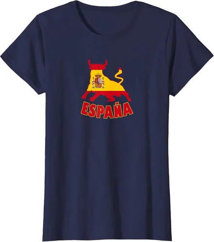 Vista 61 de Spain Espana with Bull and National Flag/Present T-Shirt Asphalt Grey