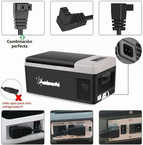 Vista 2 de Cable de enchufe para refrigerador de automóvil de 10 pies/3 M DC 5521/5525 a 12 V, cable de alimentación CC de 14 AWG para conectar la estación