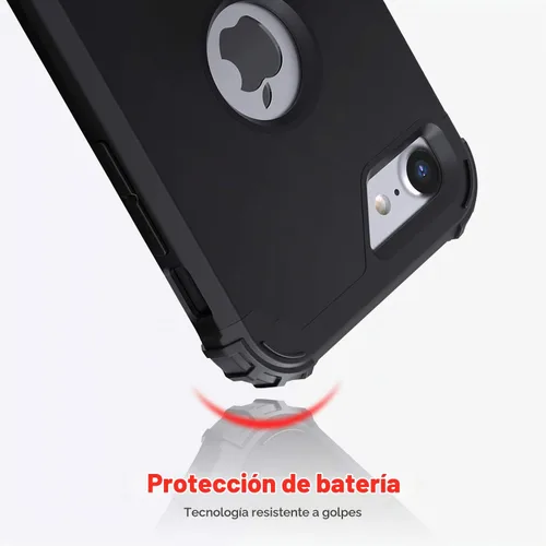 Vista 8 de IDweel Funda para iPhone 8 con Protector de Pantalla de Vidrio Templado, para iPhone 7, 3 en 1, Resistente a Golpes, Delgada, Híbrida, de Servicio