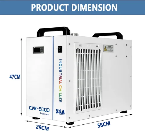 Vista 7 de S&A CW-5000 DG Enfriador de agua industrial 7L 1.14HP 2.64gpm sistema de refrigeración por agua para 40W 50W 60W 70W 80W 90W 100W CO2 grabado láser