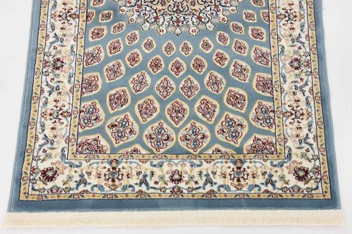 Vista 8 de Unique Loom Narenj Collection - Alfombra clásica con diseño de medallón texturizado tradicional, 3 x 5 pies, 1 pulgada, rectangular, color Azul