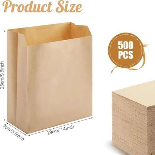 Vista 2 de Tenceur 500 bolsas de eliminación de servilletas sanitarias enceradas de 7.5 x 10 x 3.5 pulgadas, bolsas de papel kraft para higiene femenina