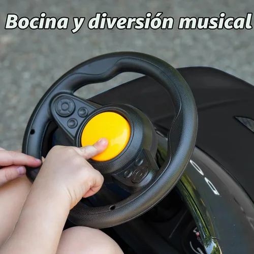Vista 5 de Hikiddo Auto de Parachoques para Bebés, Auto de Parachoques Eléctrico de 6 V para Niños Pequeños con Control Remoto, Bluetooth - Púrpura Negro
