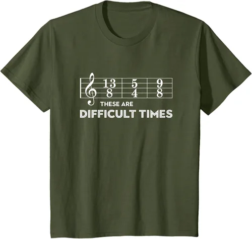 Vista 10 de Musician - Camiseta con texto en inglés "These are Difficult Times", talla S