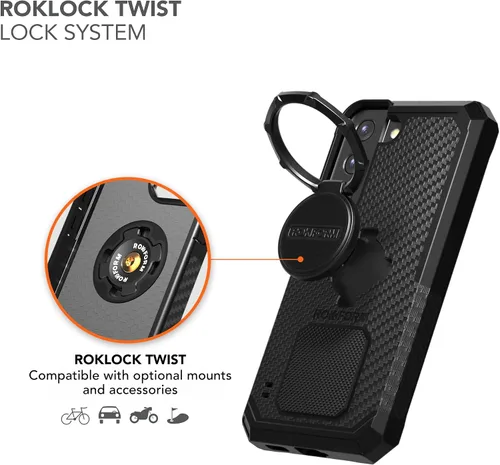 Vista 6 de Rokform - Funda para Galaxy S22, serie resistente, funda magnética con bloqueo giratorio, armadura probada contra caídas (negro)